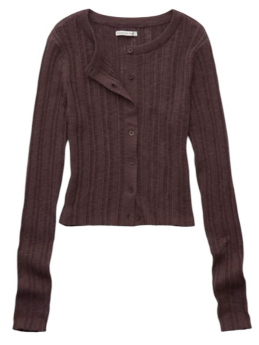 AE Ribbed Crew Neck Cardigan - Picture 3 of 8